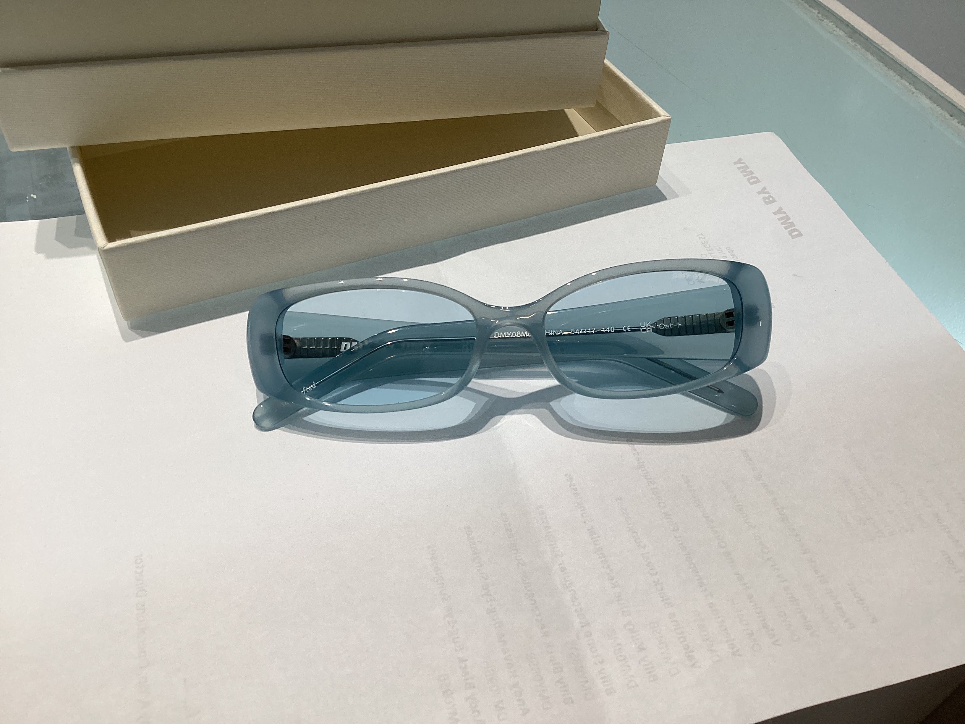 DMY by DMY Billy sunglasses rectangular frames in Milky Blue