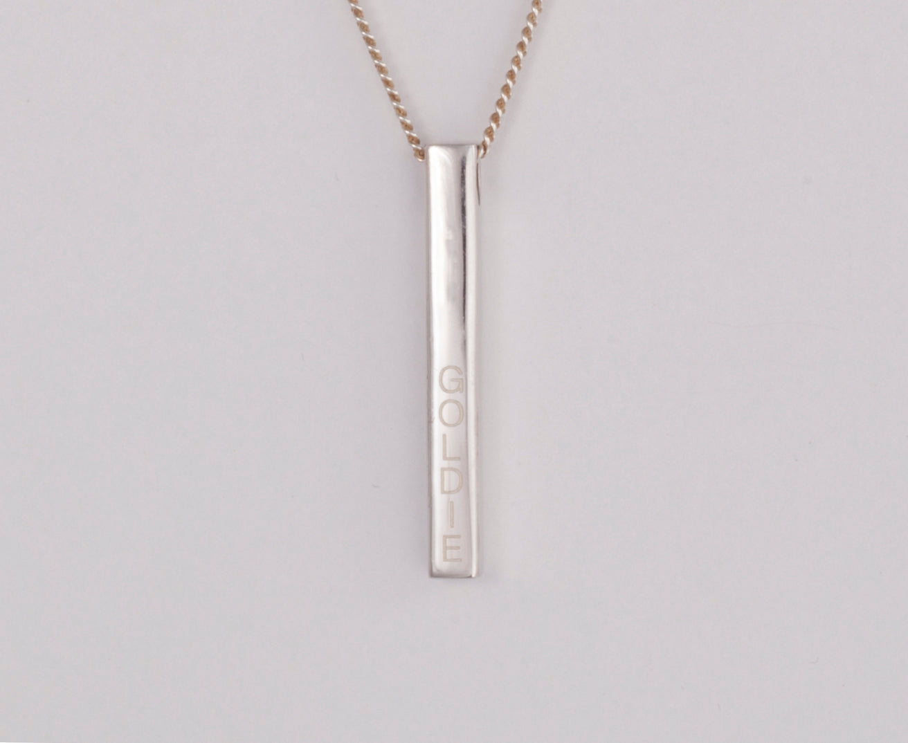 Silver HOLLOW 3D RECTANGLE PENDANT