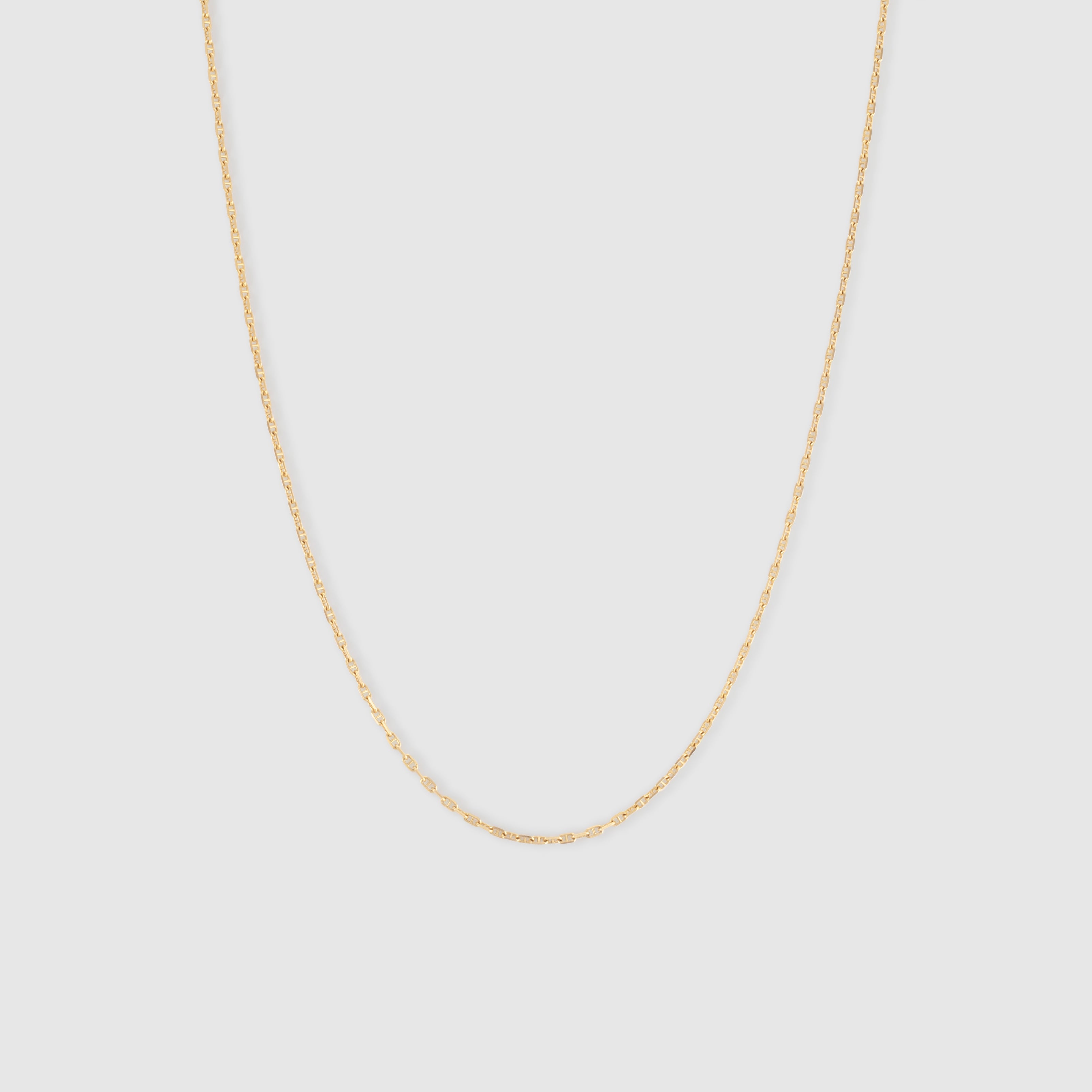 Classic Anchor Chain Link Necklace in 10K Yellow Gold.