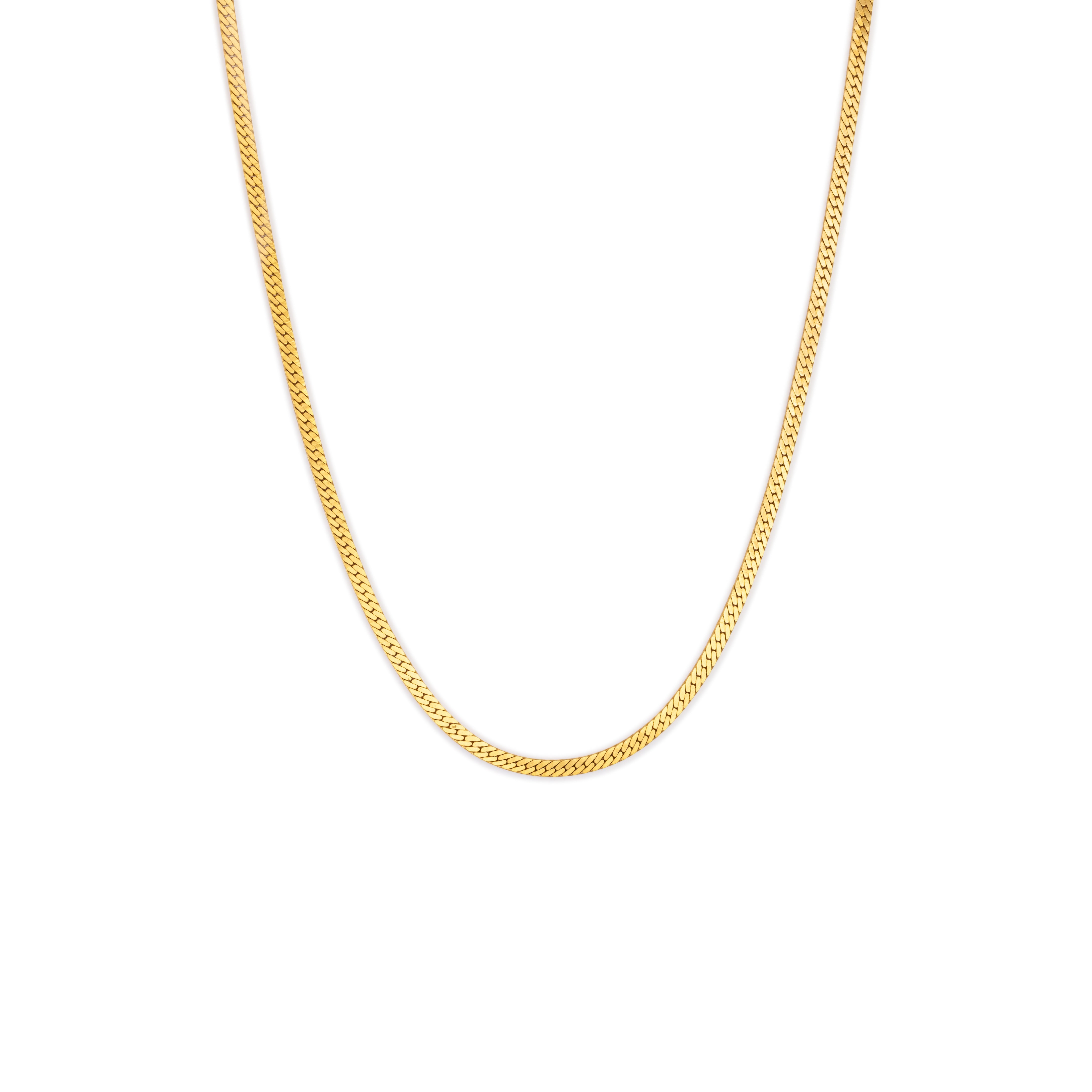 Gold plated flat snake chain