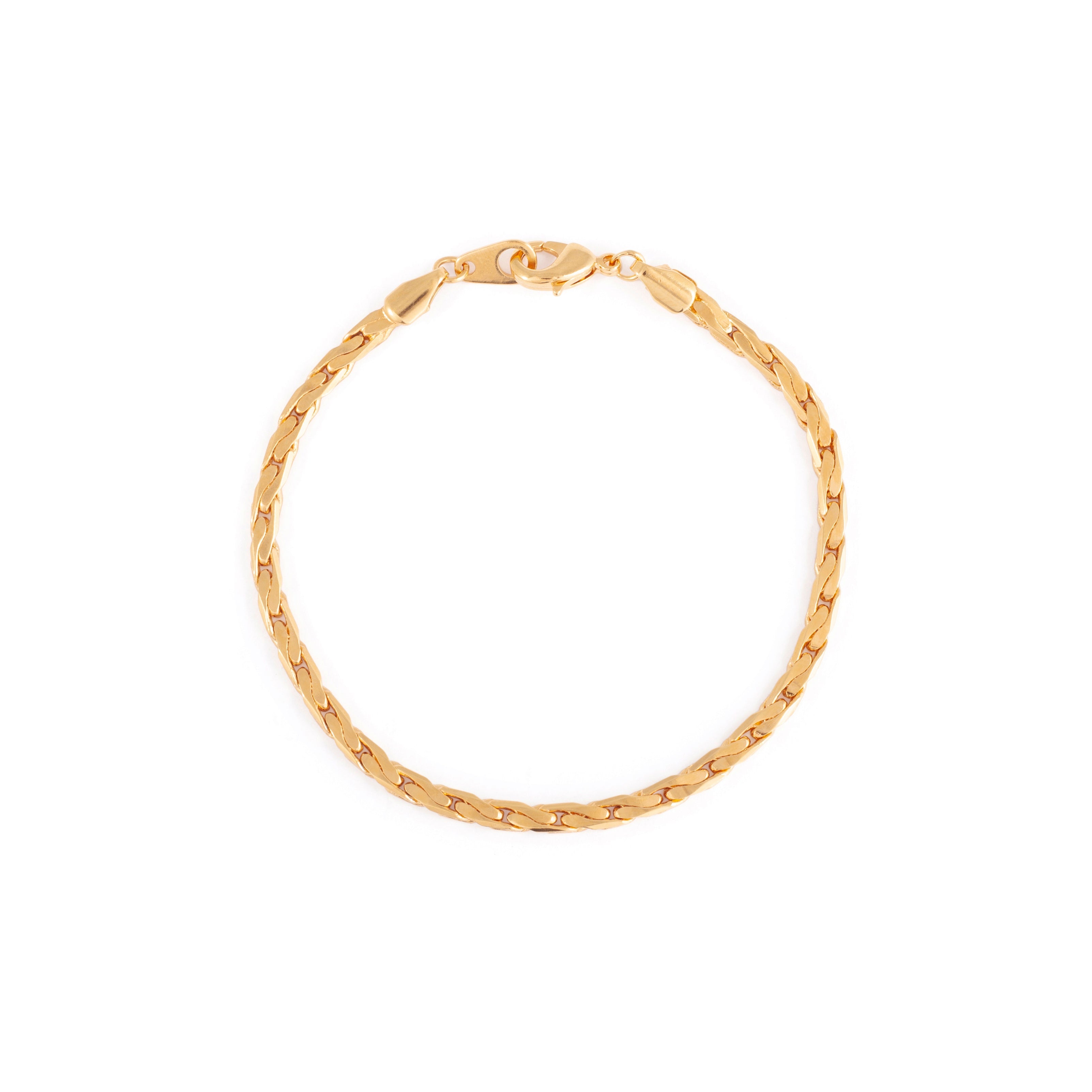 Gold tight link chain bracelet