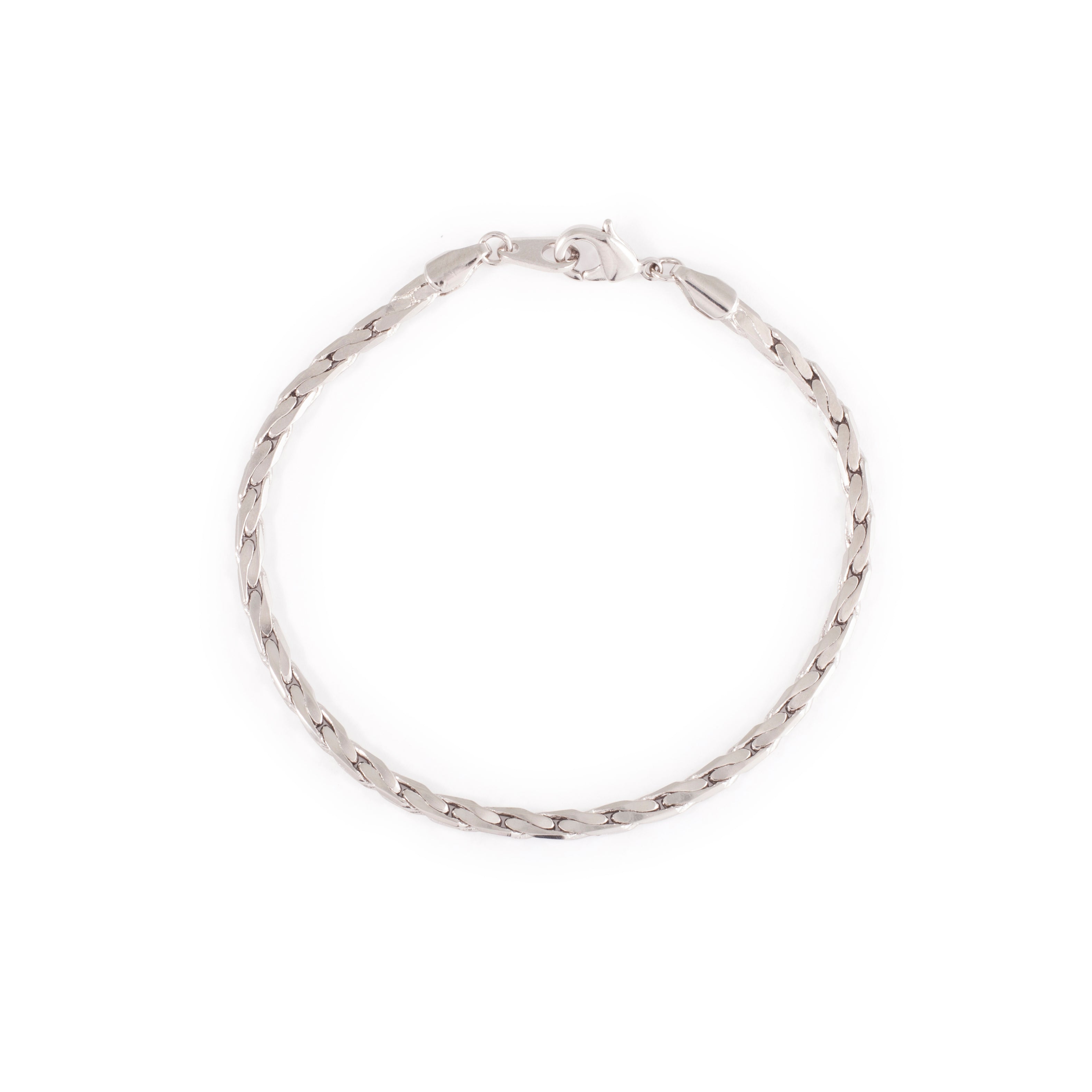 Silver tight link chain bracelet