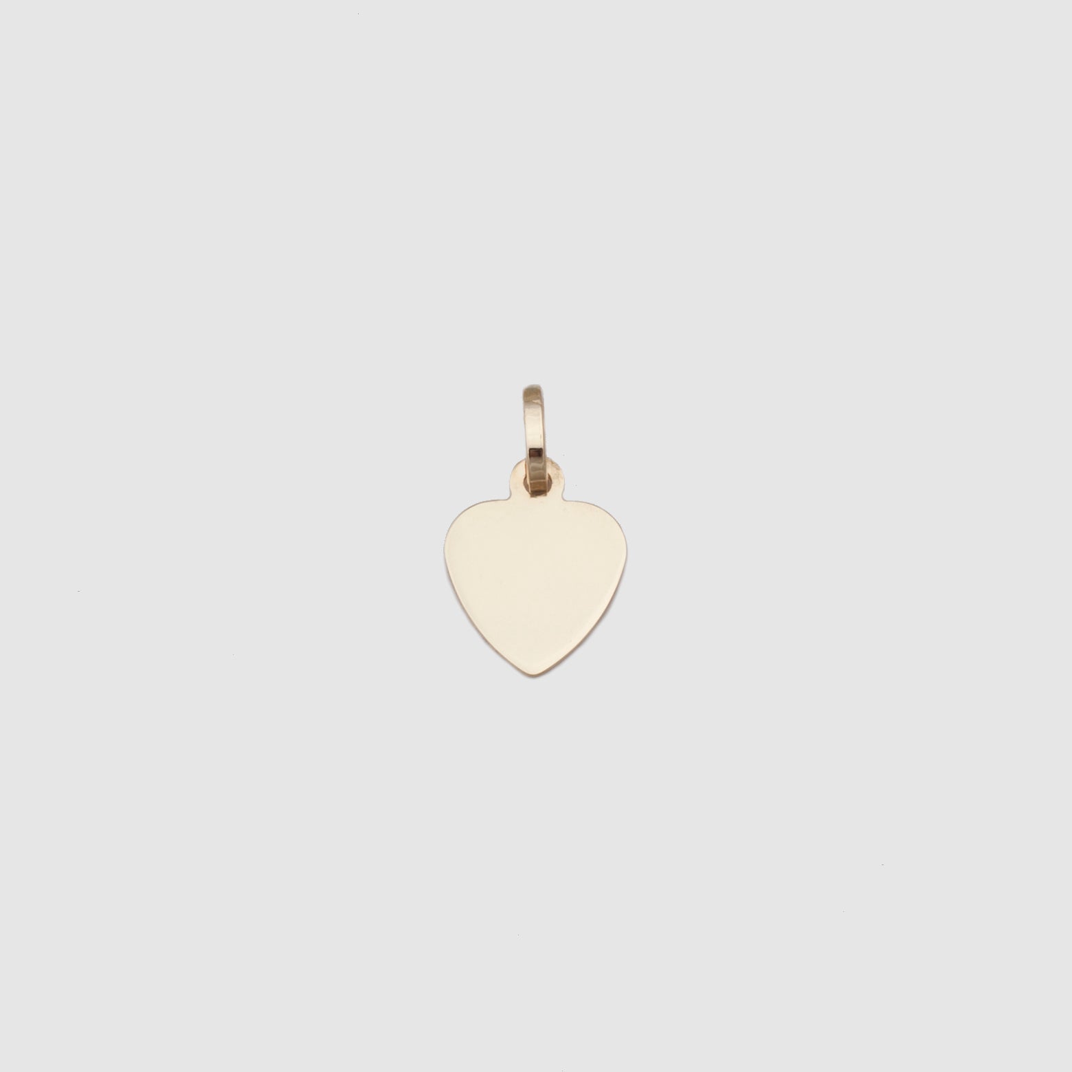 10k solid yellow gold engravable heart shaped pendant