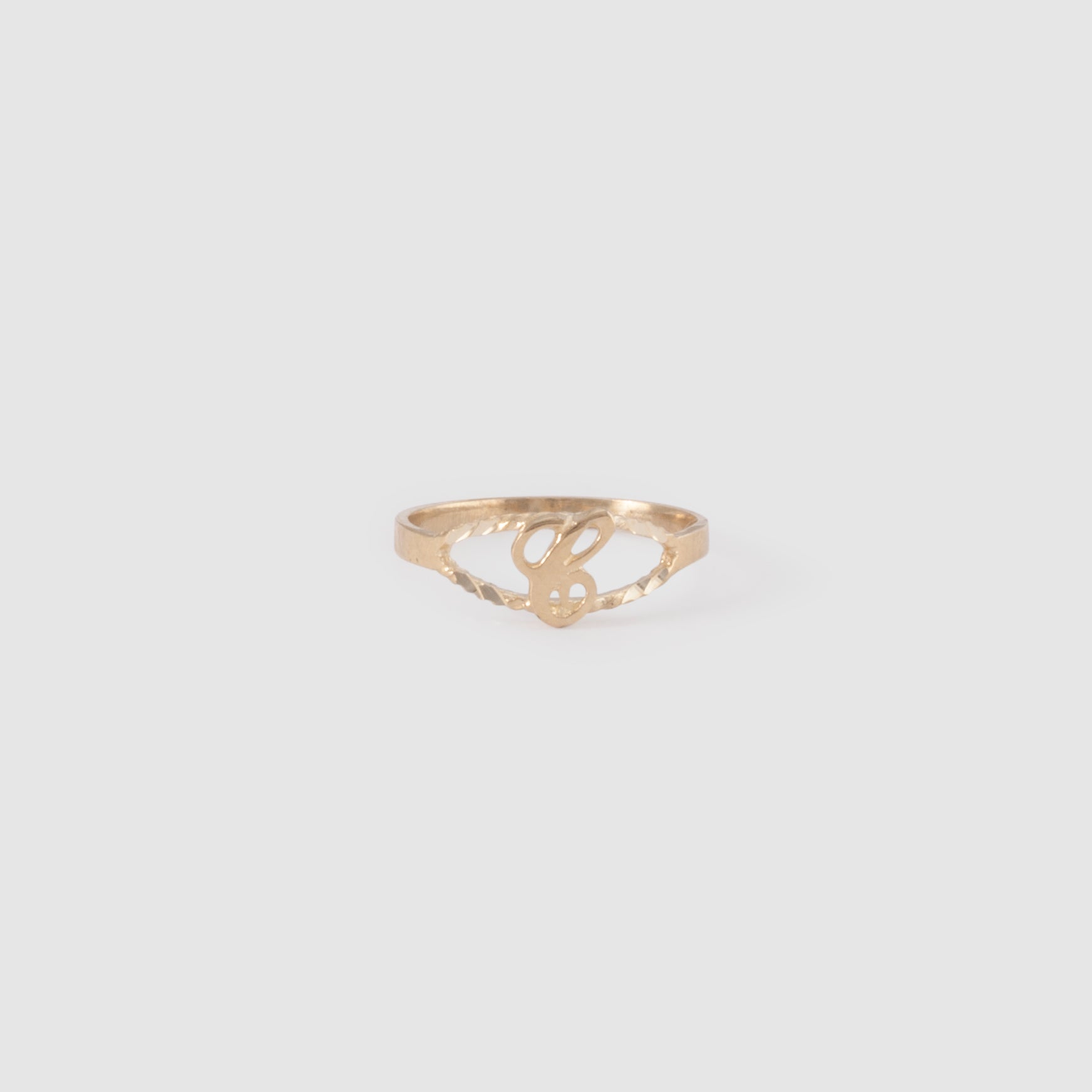 10k gold cursive initial ring