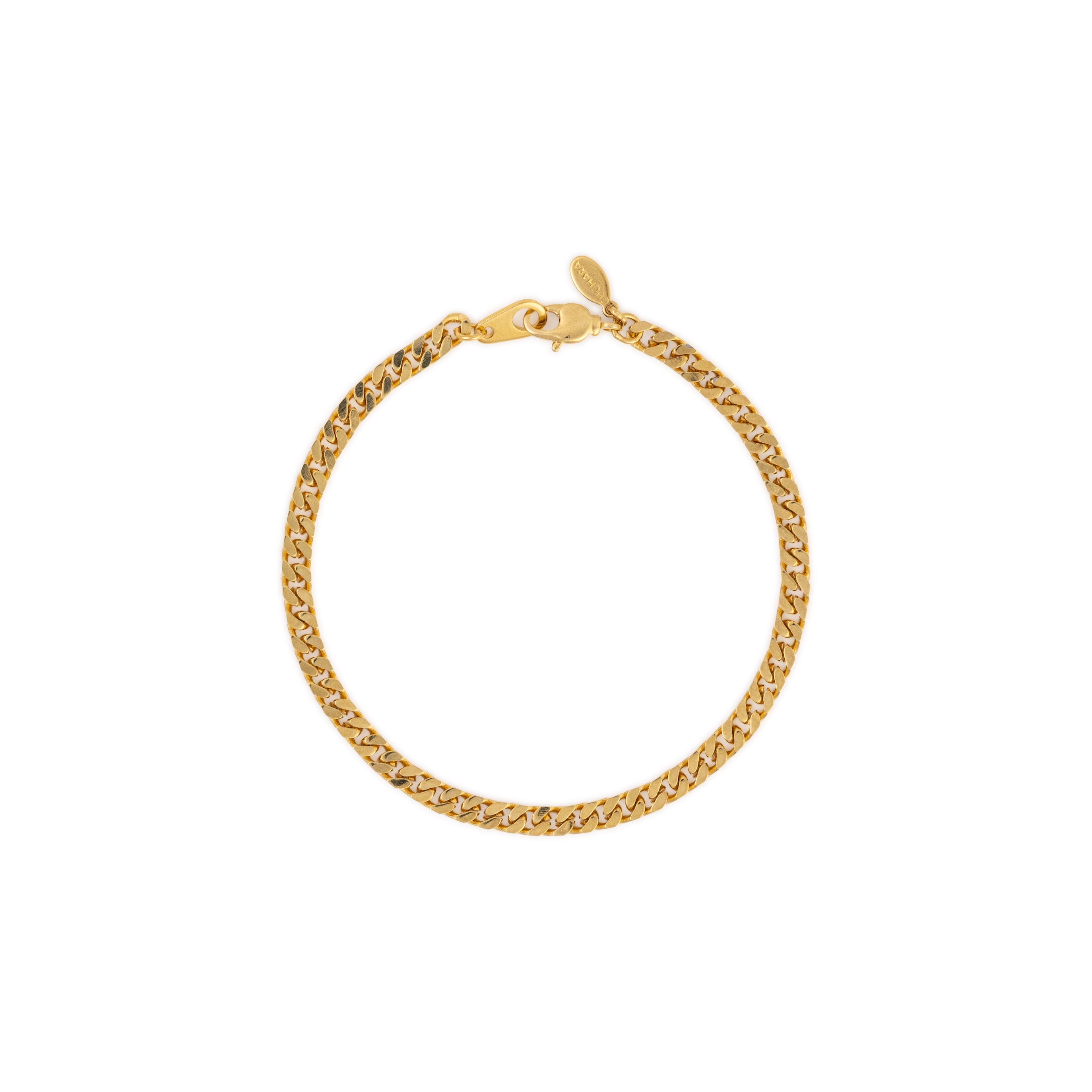 gold curb chain bracelet link