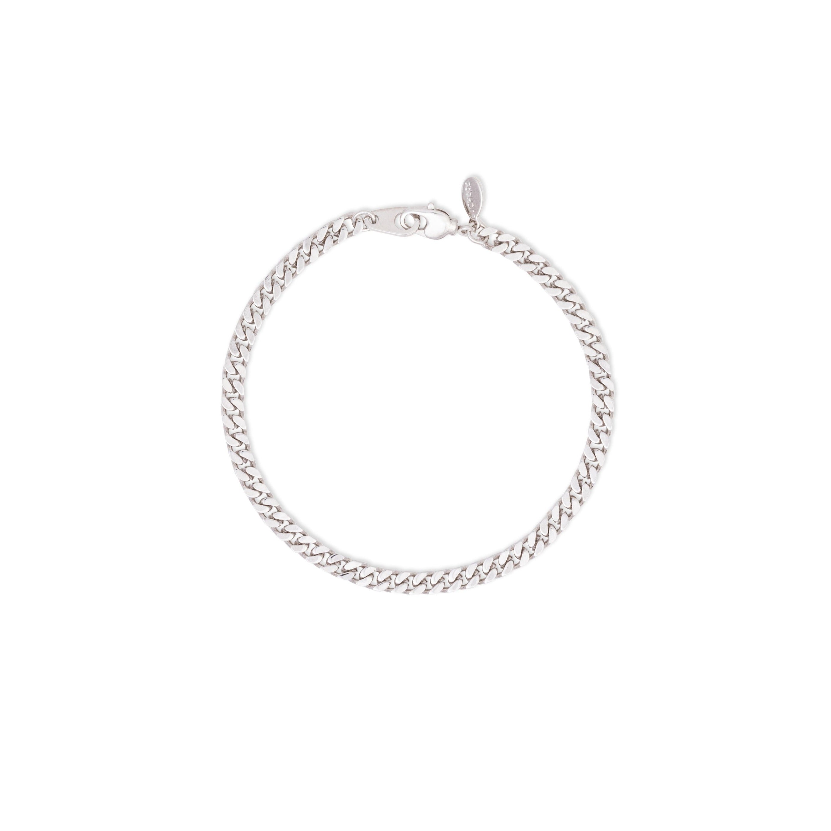 silver curb chain bracelet link