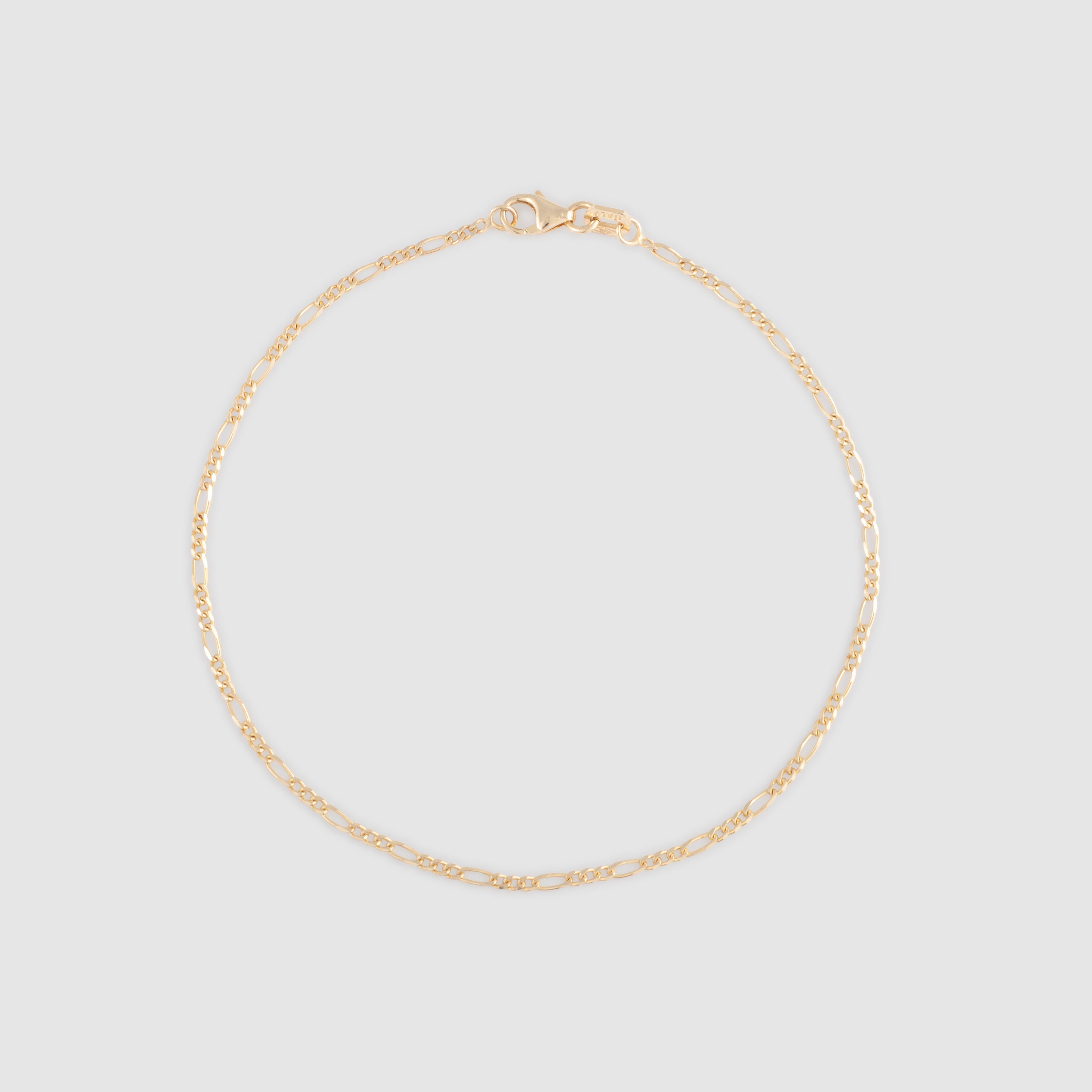 Gold thin figaro chain bracelet/anklet