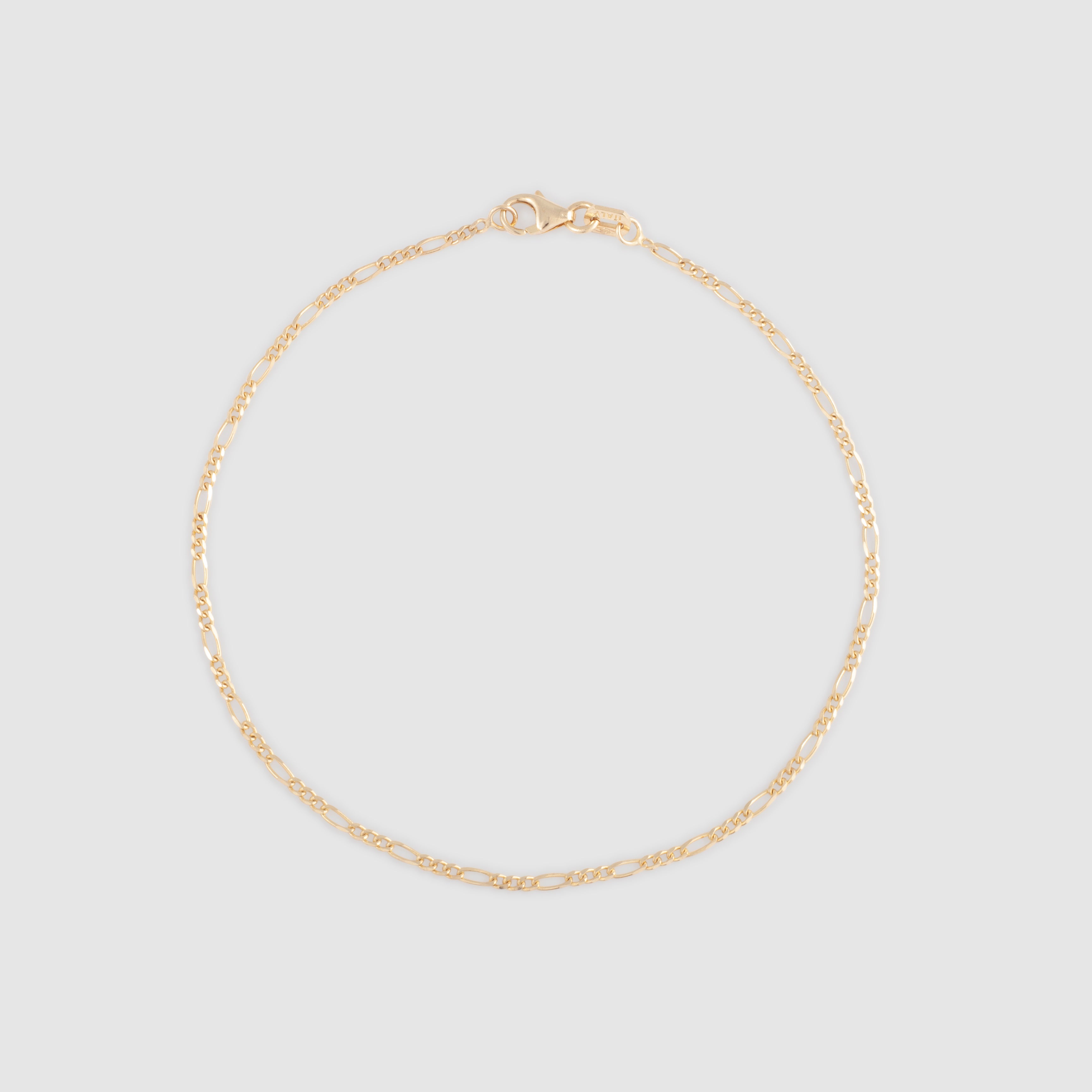 Gold thin figaro chain bracelet/anklet