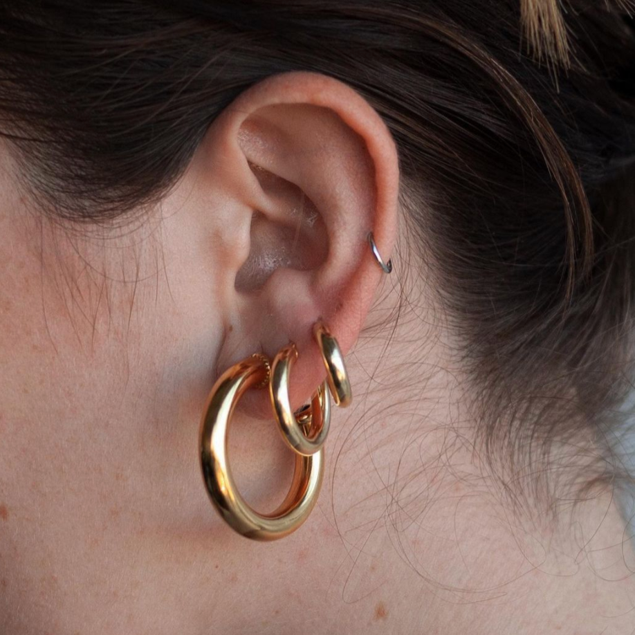 gold small thick hoops
