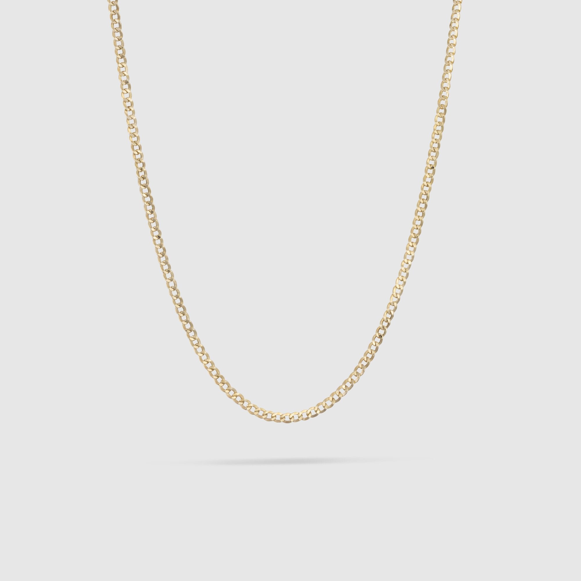 10K Yellow Gold Hollow Curb Chain Necklace