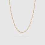 10K Yellow Gold Hollow Figaro Chain Necklace