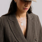 Sterling silver thin curb chain on model