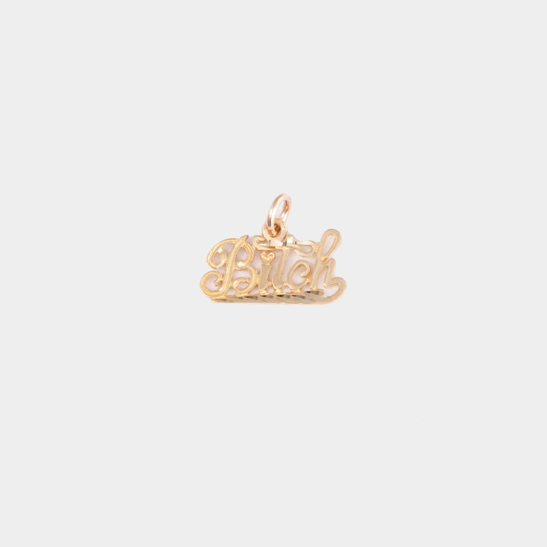 10K gold "Bitch" pendant