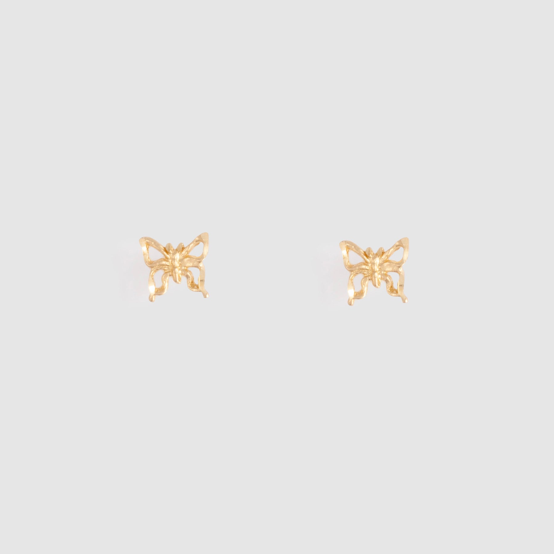 10k yellow gold butterfly stud earrings
