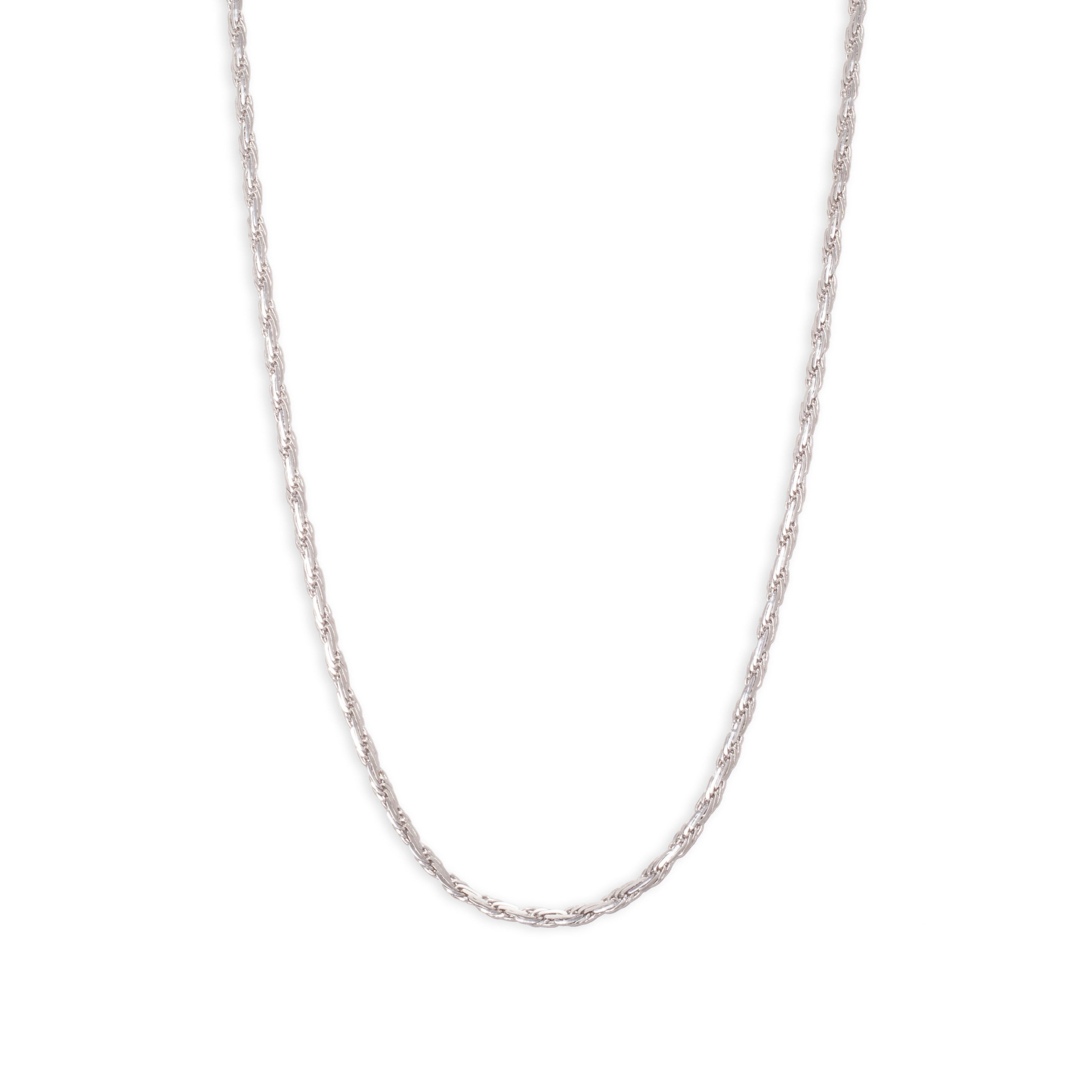 silver flat rope chain