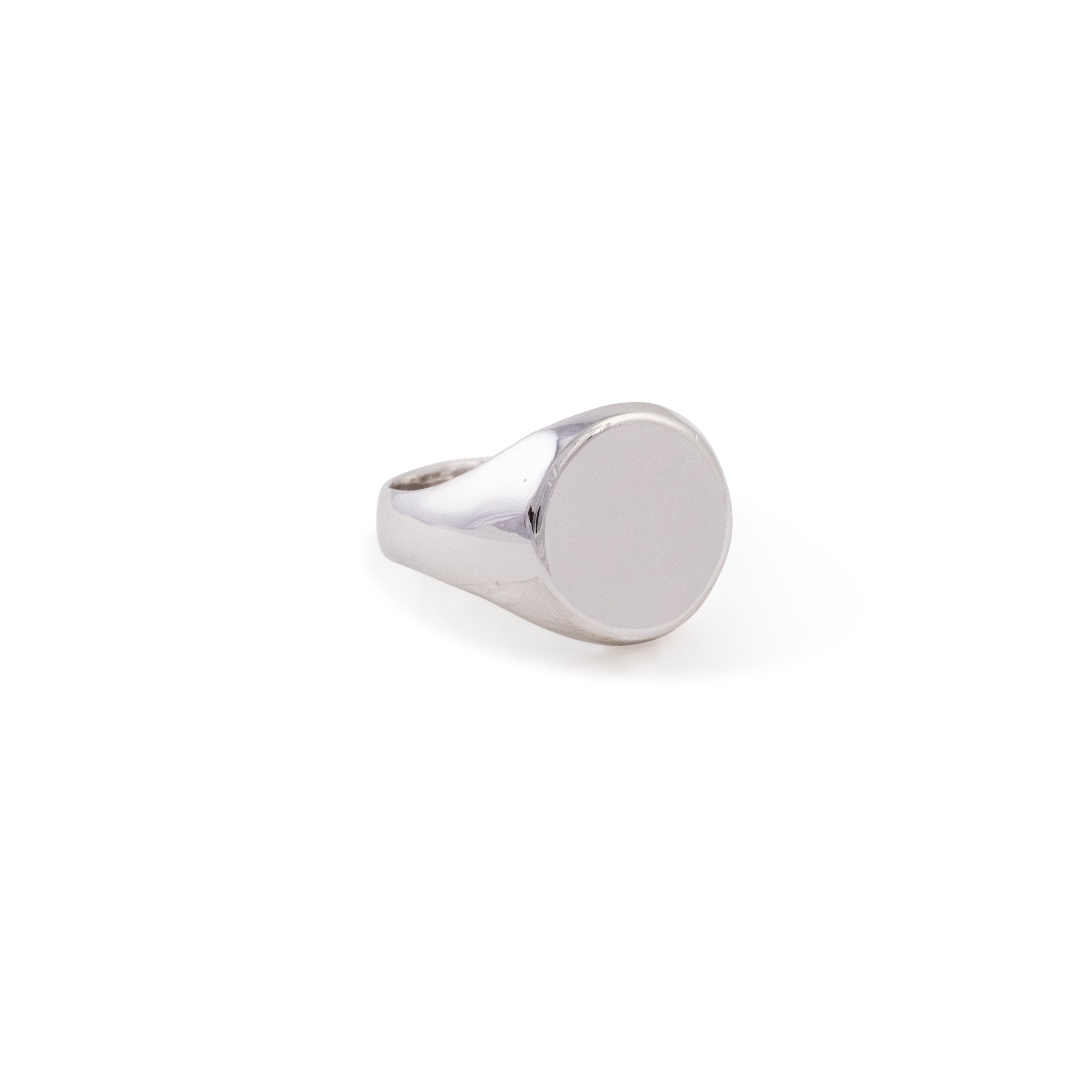 Silver Round Signet Ring