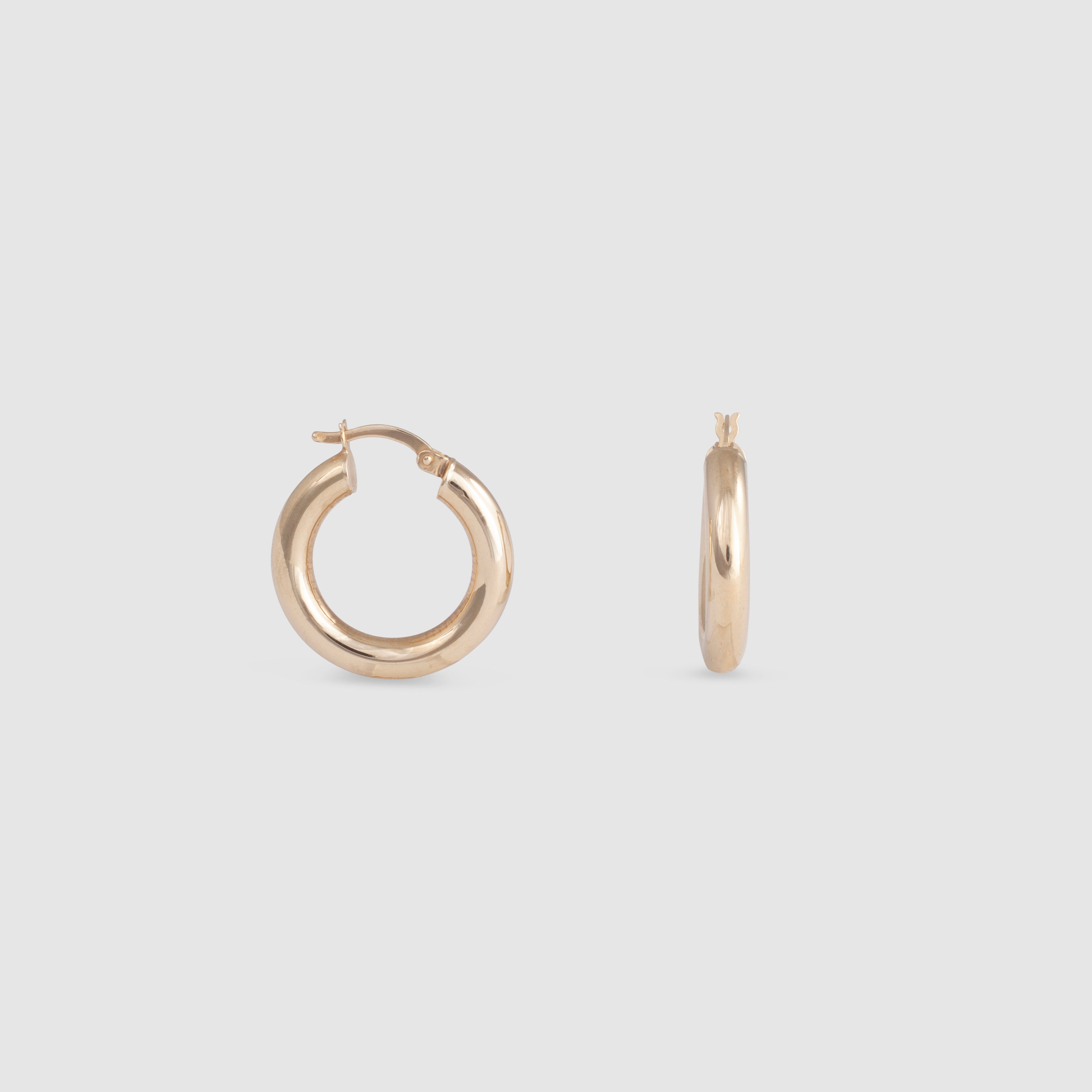 Medium thick 10k solid yellow gold hoop earrings