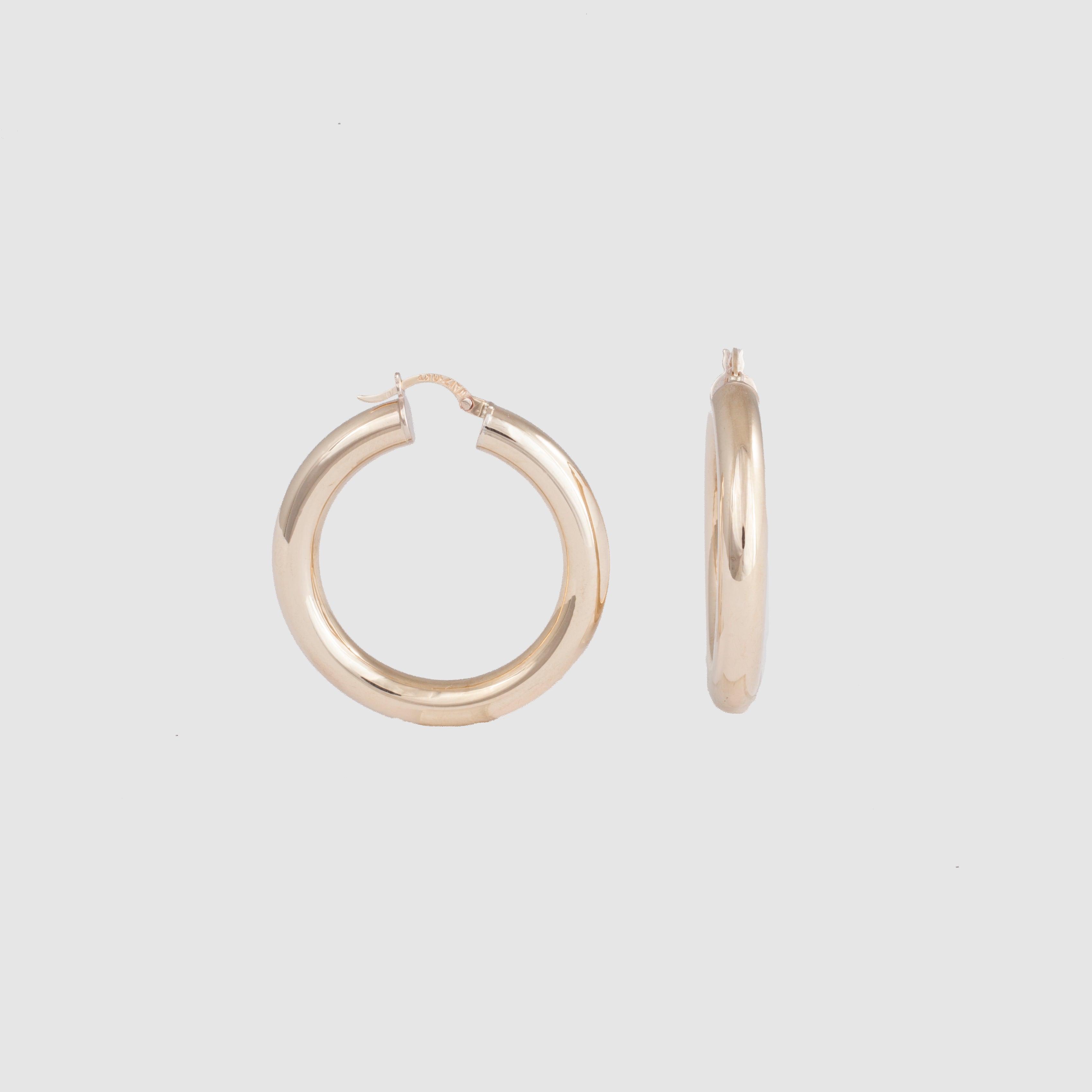 Extra large thick 10k solid yellow gold hoop earrings