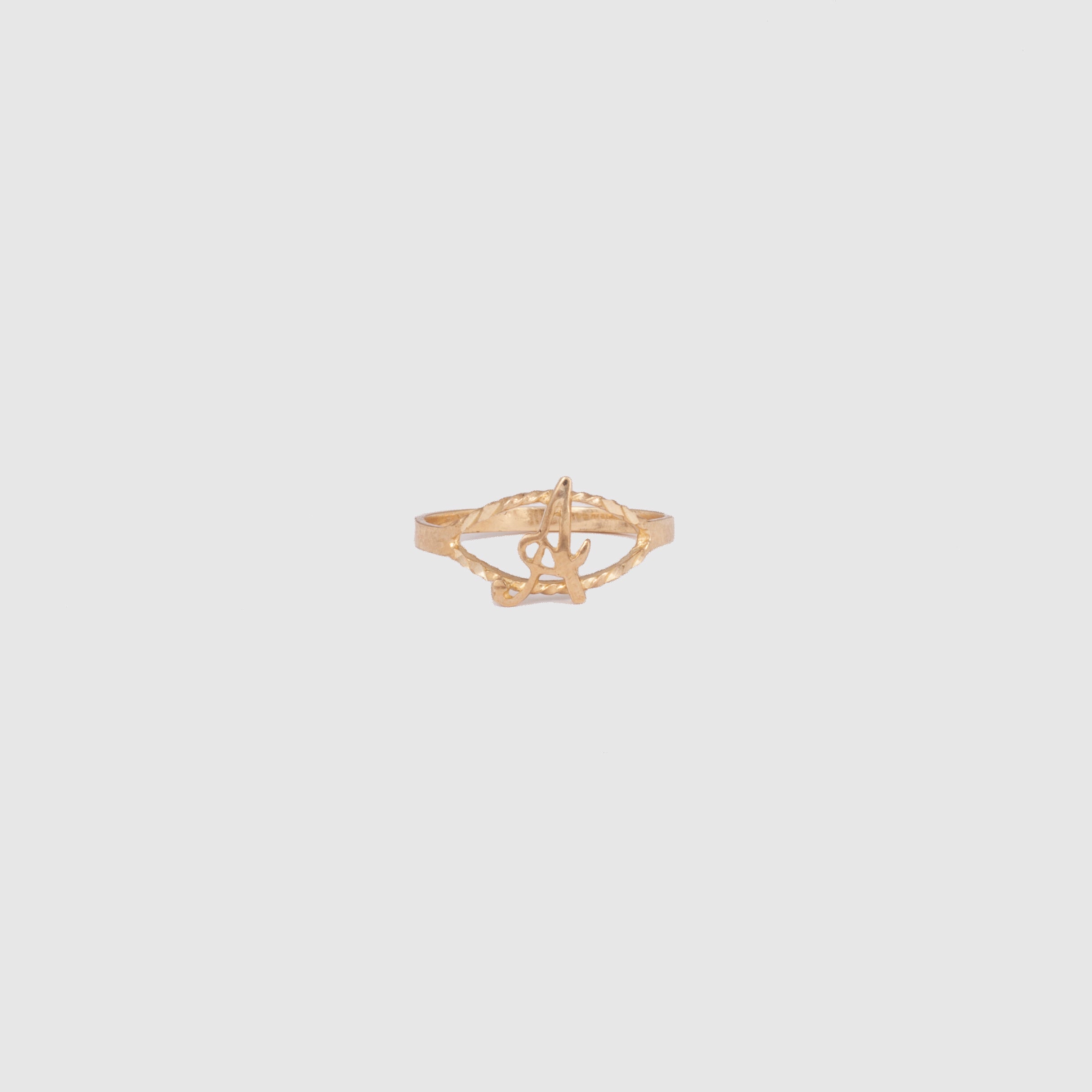 10k gold cursive initial ring