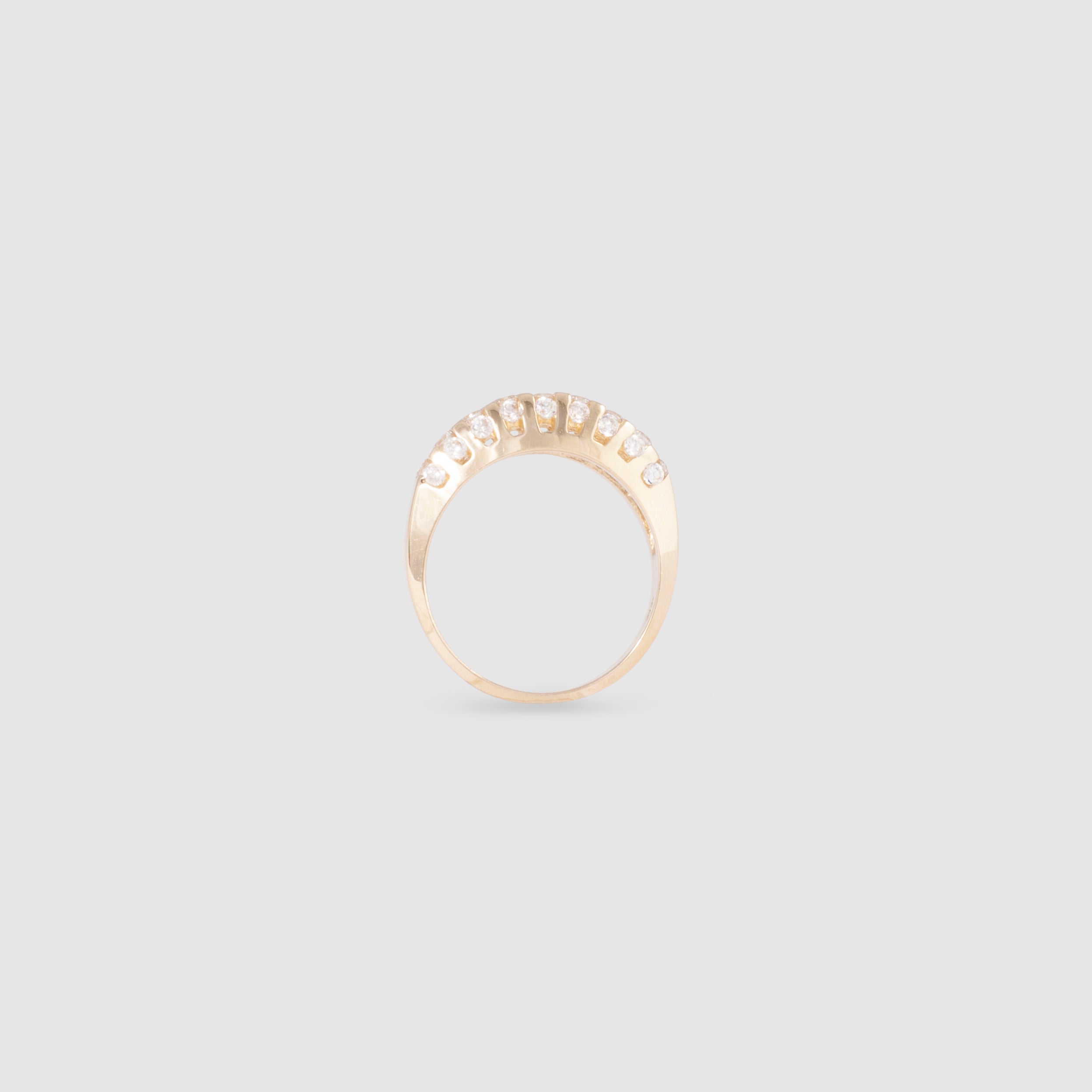 Art Deco style gold ring with CZ stones