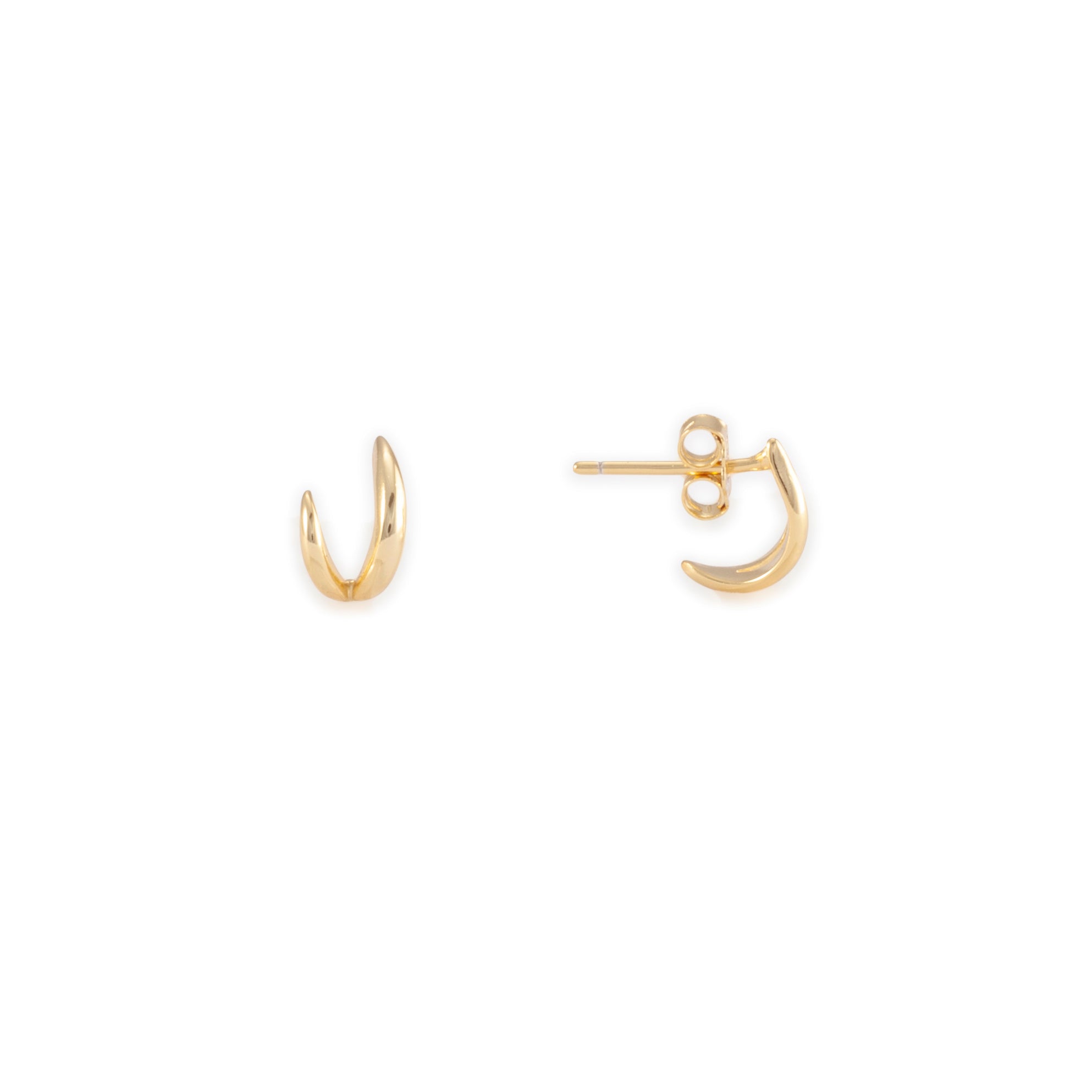 14k gold vermeil claw stud earrings