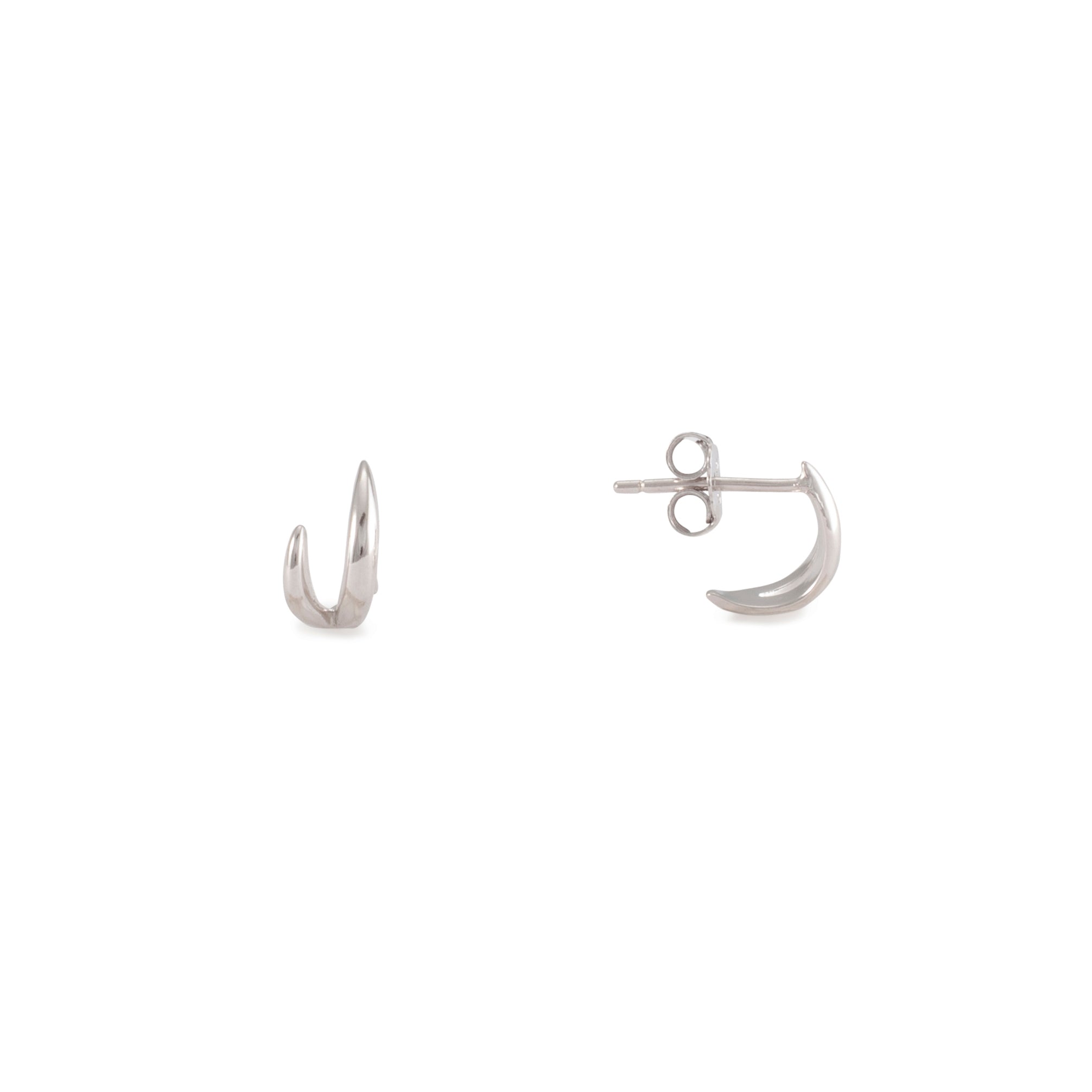 Silver claw stud earrings