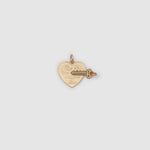 10k solid yellow gold heart and key pendants
