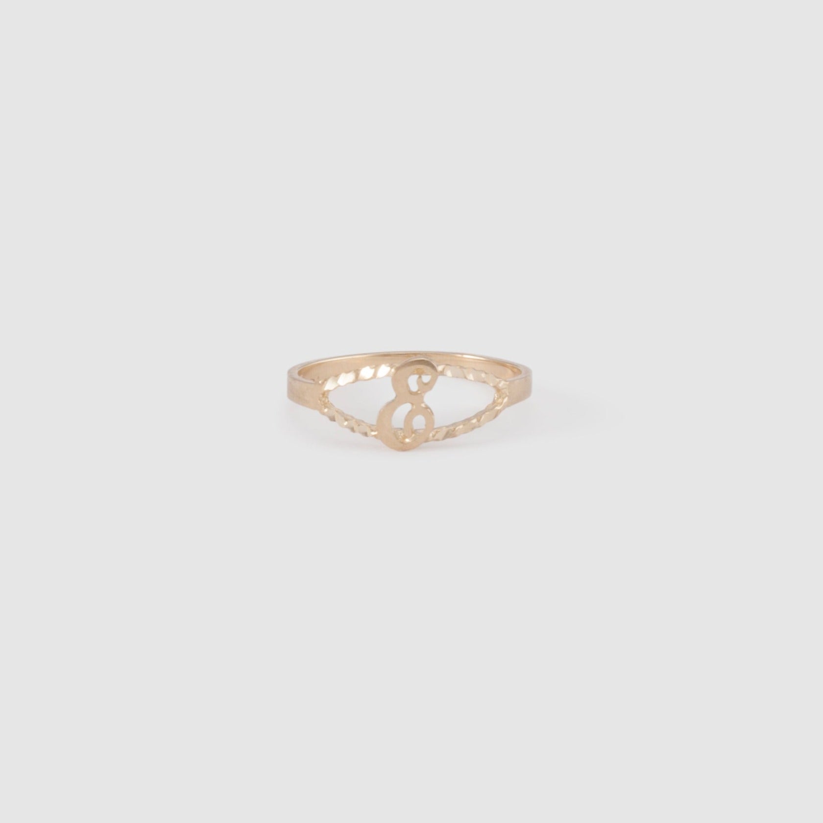 10k gold cursive initial ring