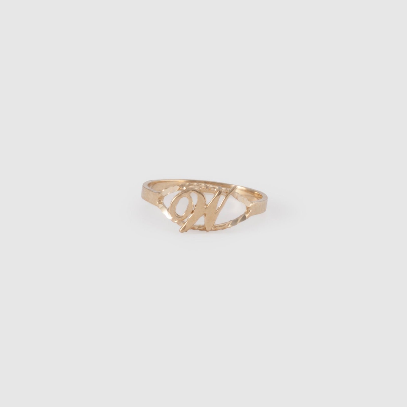 10k gold cursive initial ring