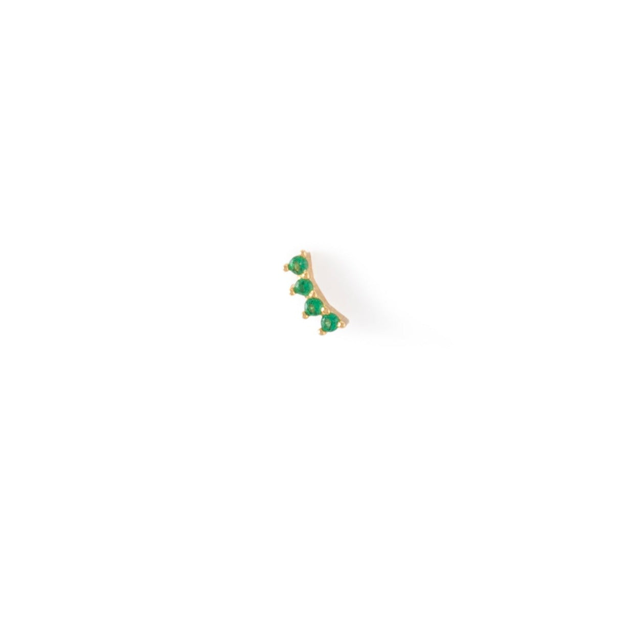 Gold Emerald stud