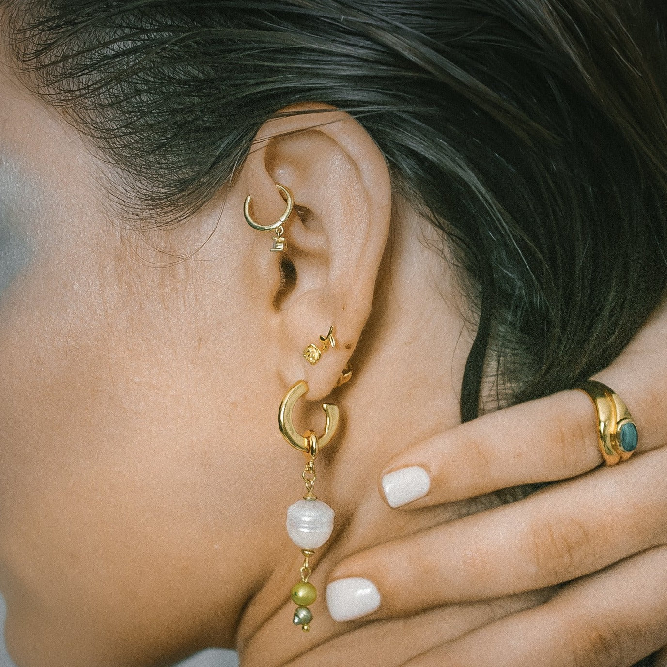 Genuine Baroque Pearls with Semi Precious Stone Beads