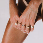 Solid gold initial rings