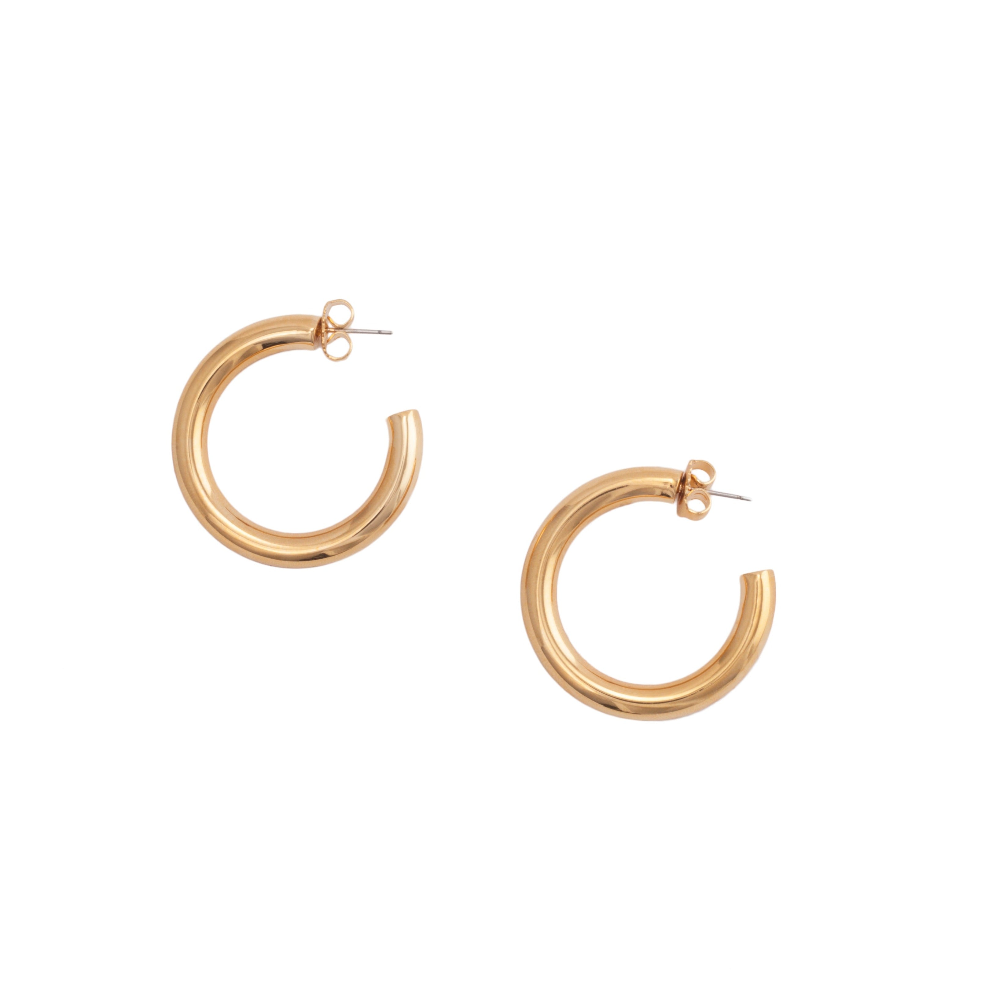 Hollow Brass Hoop Earrings