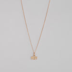10k Gold MOM pendant on a thin curb chain