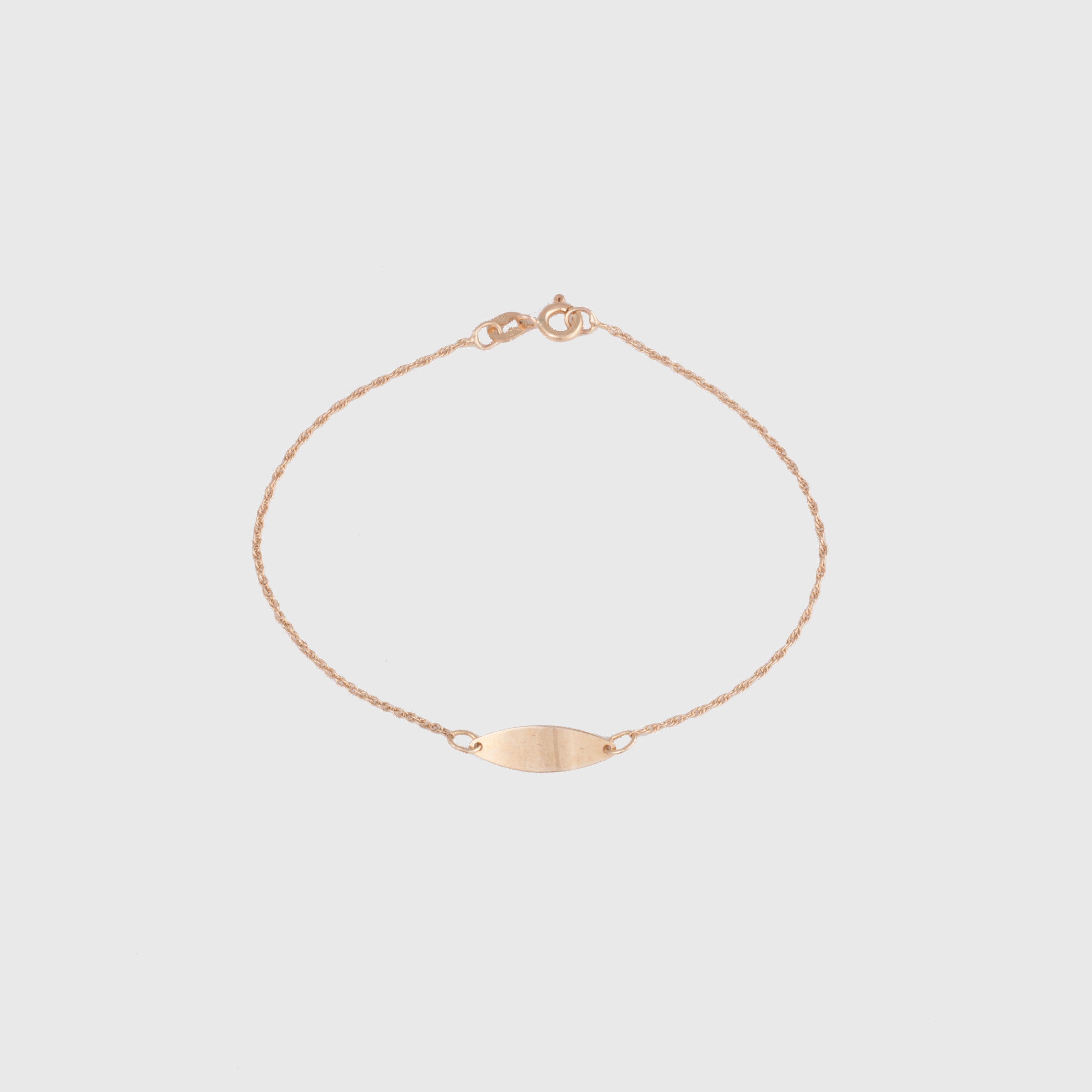ID Bracelet on thin rope chain