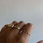 Initial Ring with Cubic Zirconia Stud