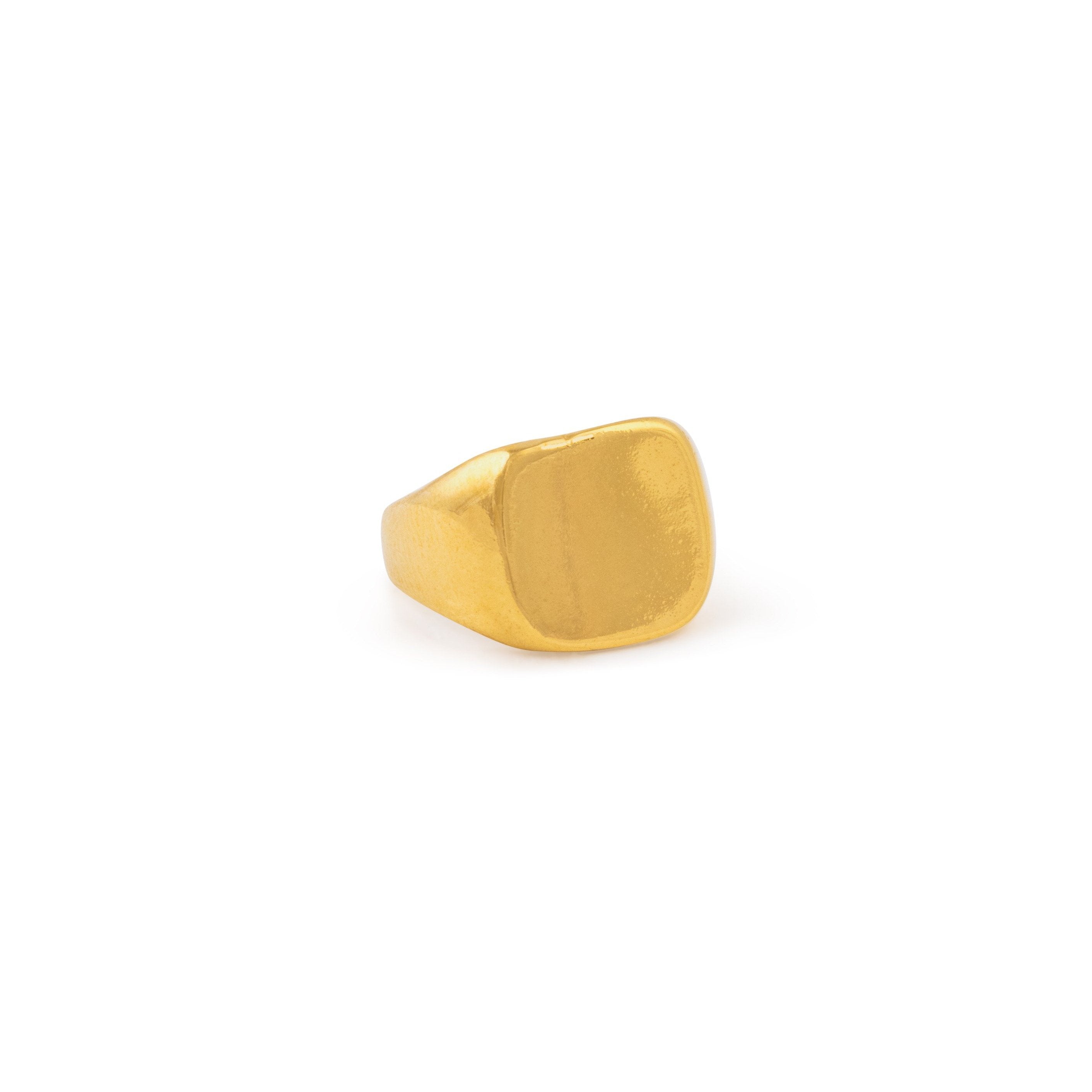 Gold Square Top Signet Ring