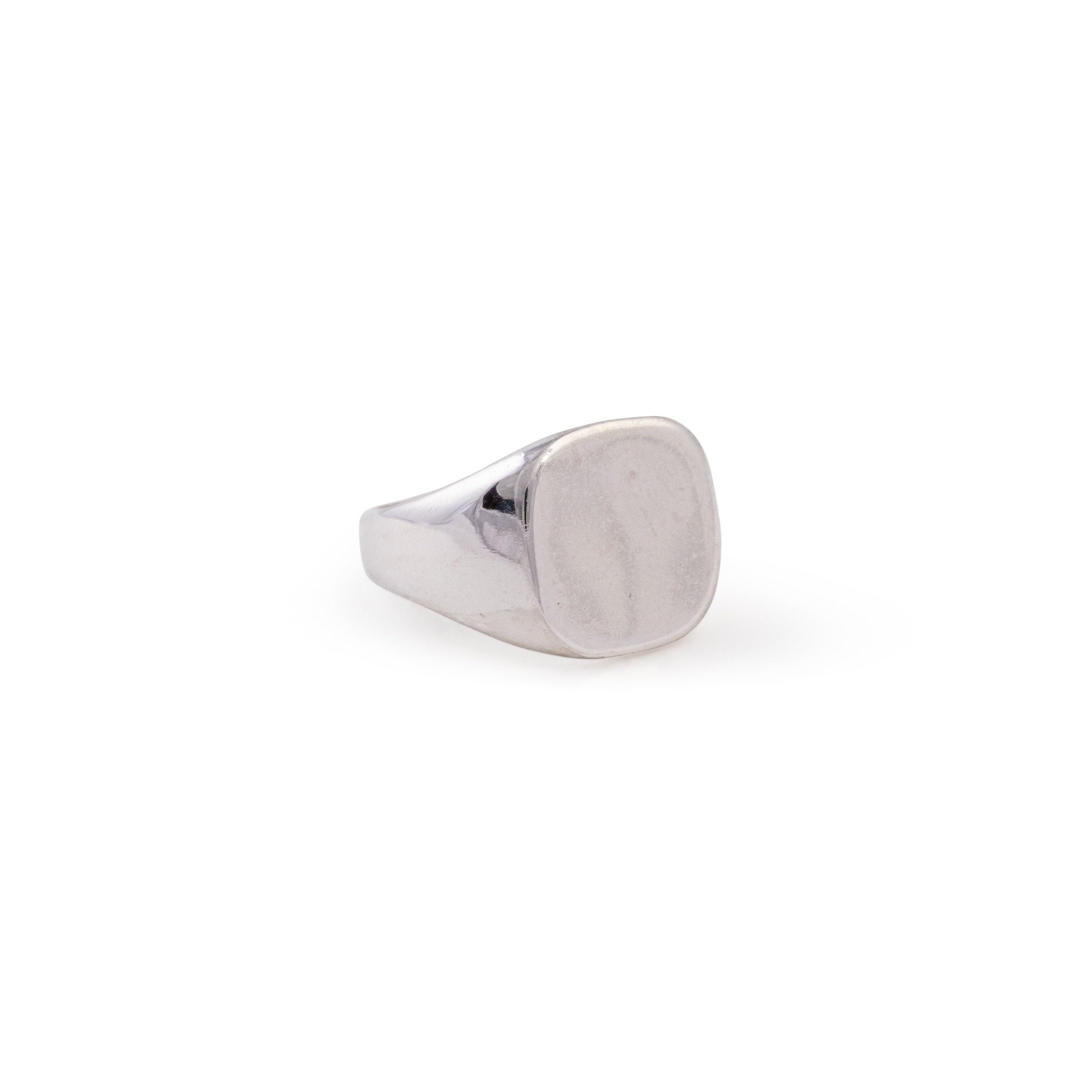 Silver Square Top Signet Ring