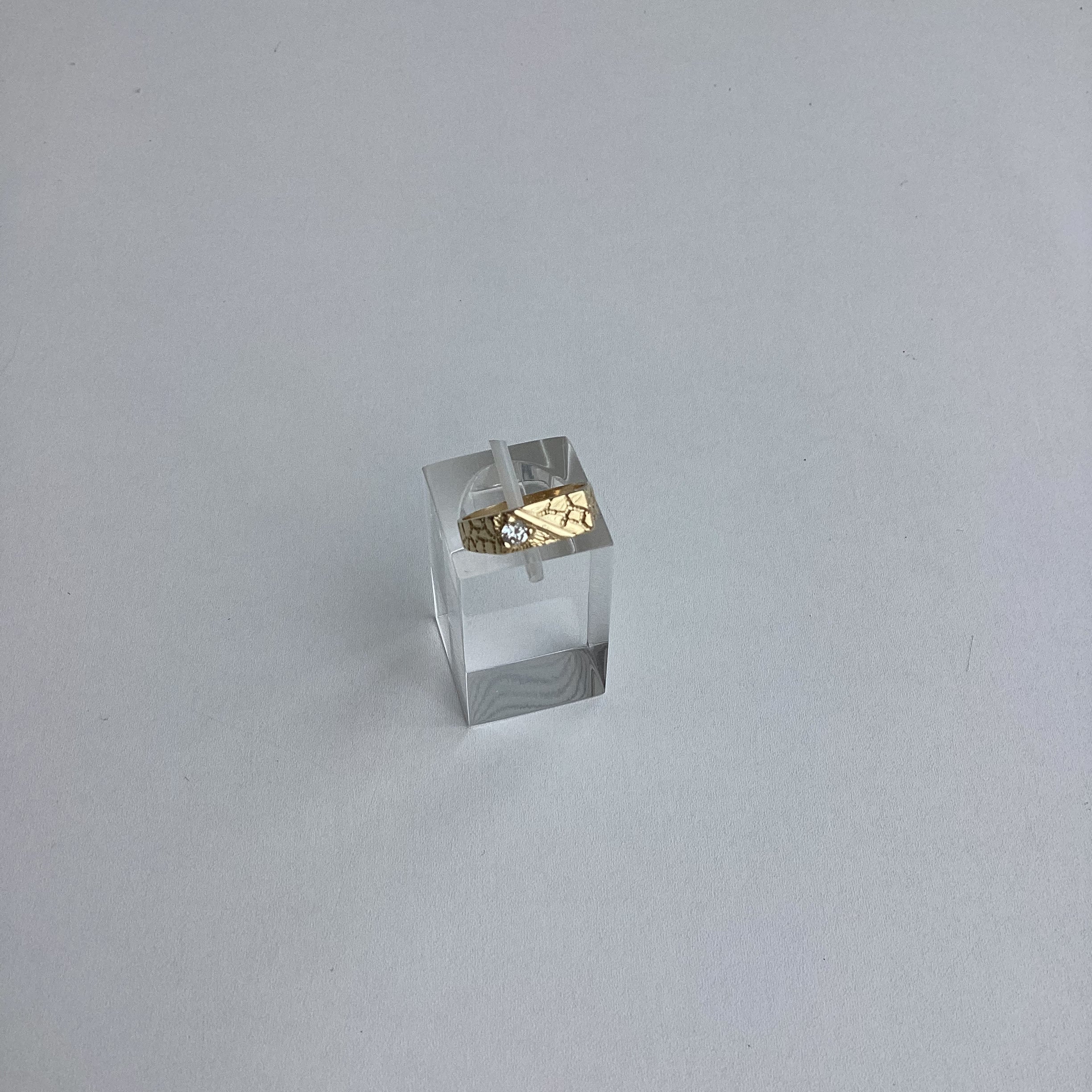 NUGGET PINKY RING WITH CZ STONE