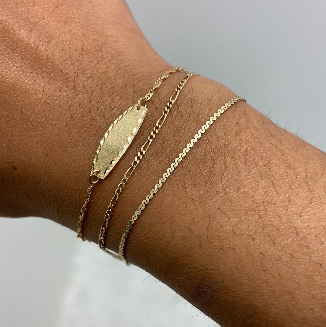 10k gold ID bracelet with diamond cuts
